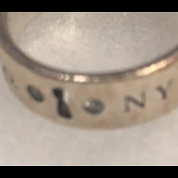 TIFFANY KEY HOLE 2 Diamonds Sterling Silver ring - Picture 3 of 6